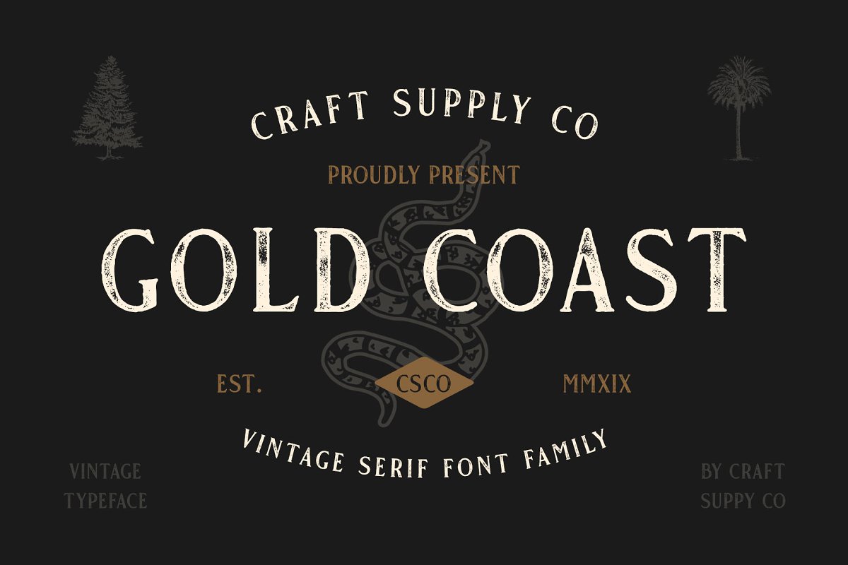 Пример шрифта Gold Coast